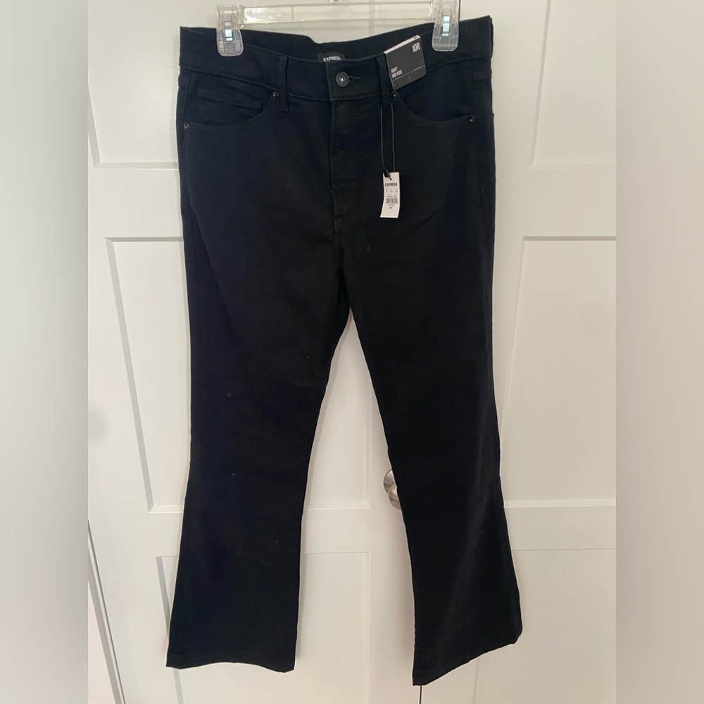 Express mid rise boot cut black jeans